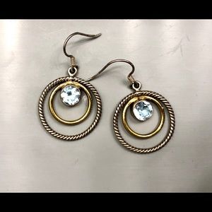 COPY - Two Tone Blue Stone Earrings